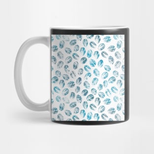 Teal leaves skeletones on white background allober print Mug